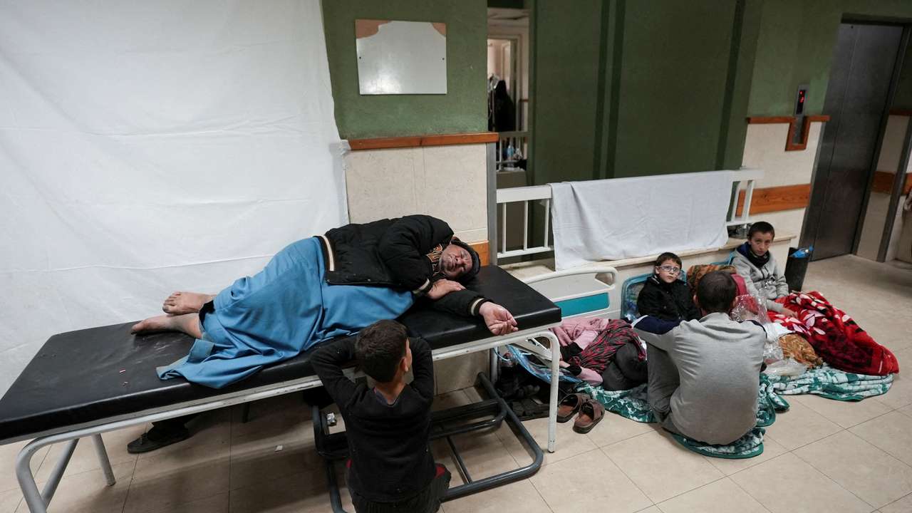FILE PHOTO: Wounded and displaced fill up Shuhada Al-Aqsa Hospital, in central Gaza Strip
