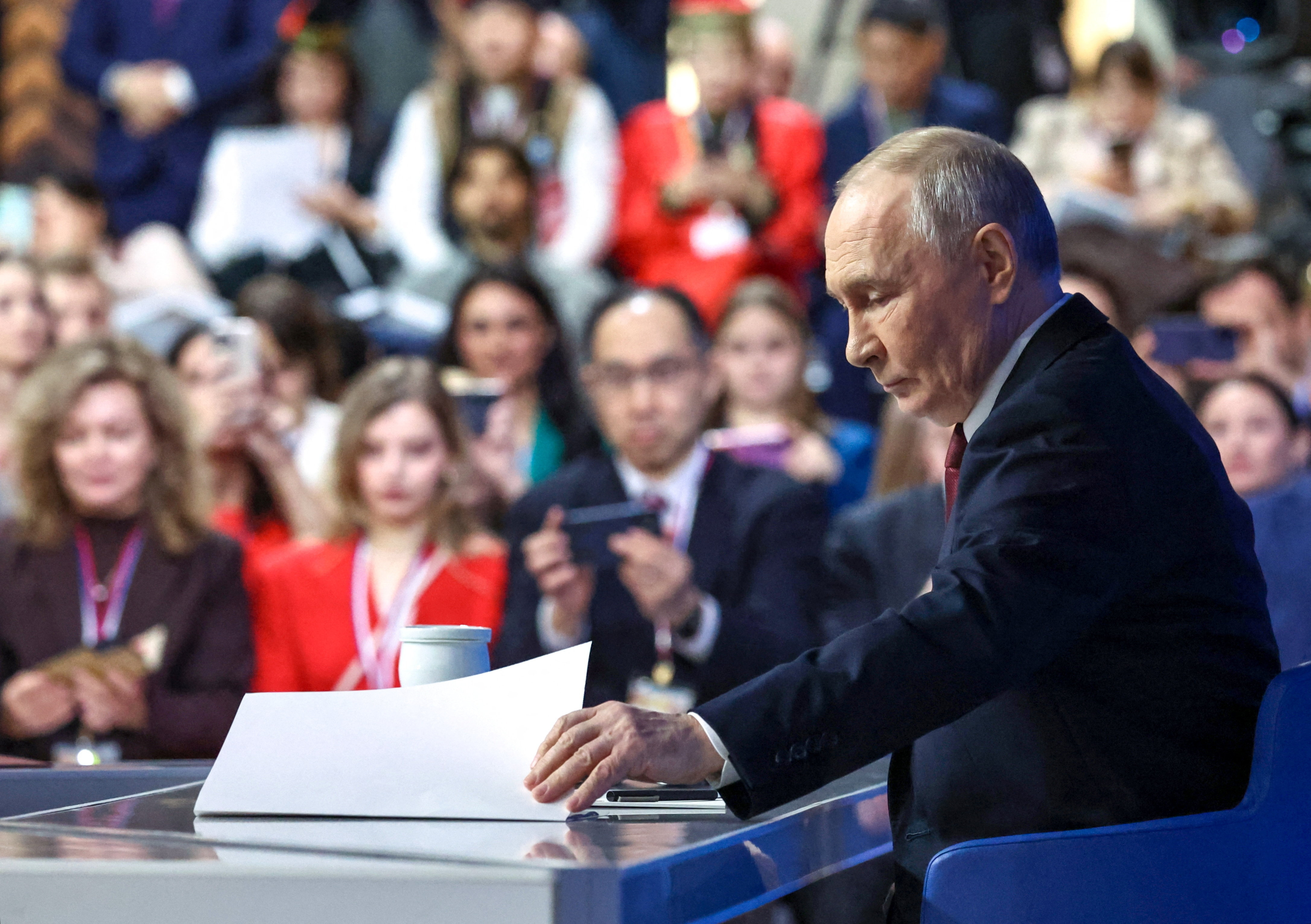 Russian President Putin holds the annual press conference in Moscow
