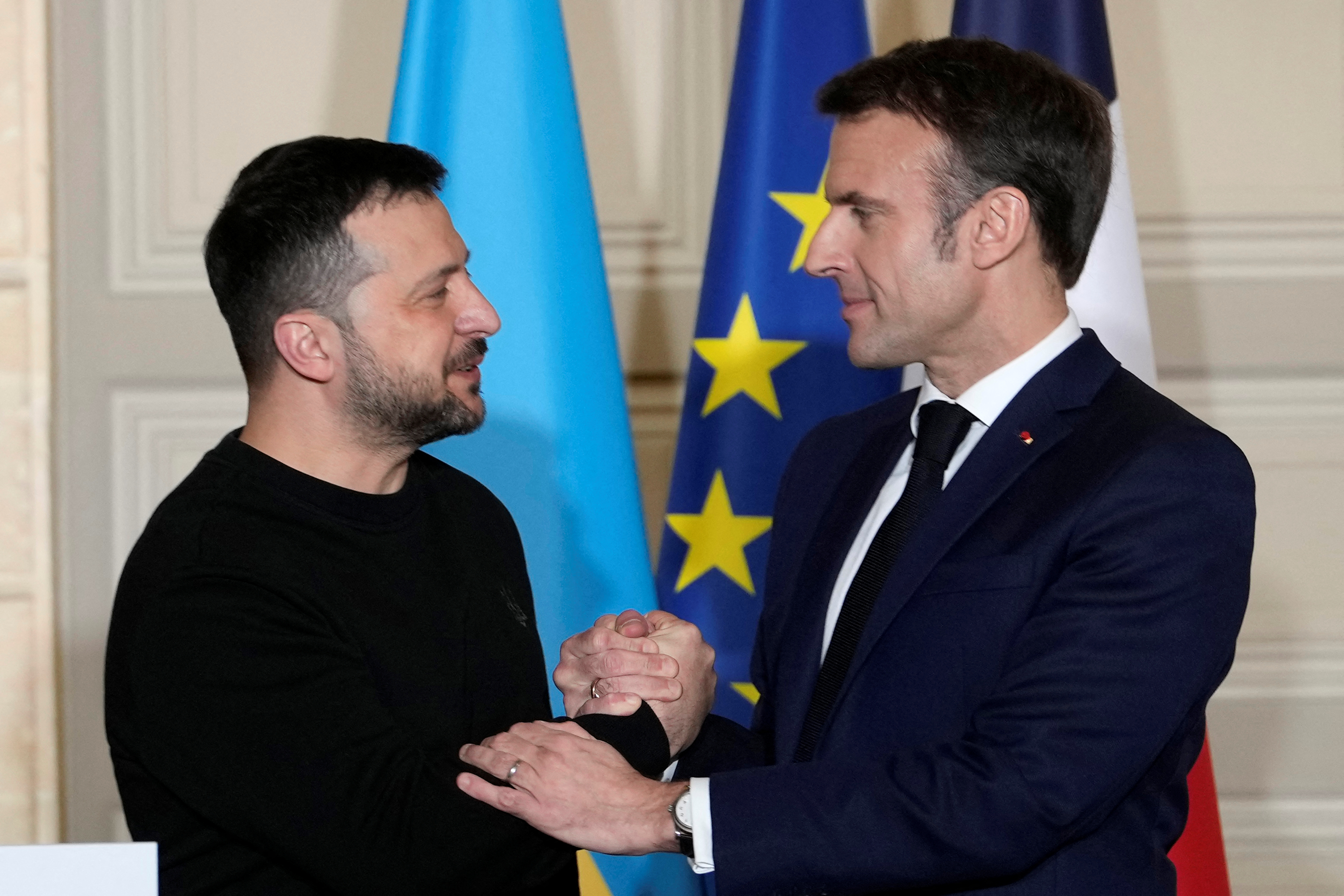 French President Macron meets Ukraine's President Zelenskiy in Paris