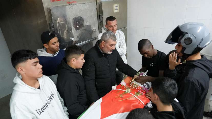 Funeral of two Palestinians killed by Israeli forces during a raid, in Ramallah