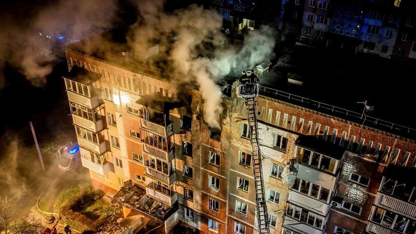 FILE PHOTO: Aftermath of a Russian drone attack in Ternopil