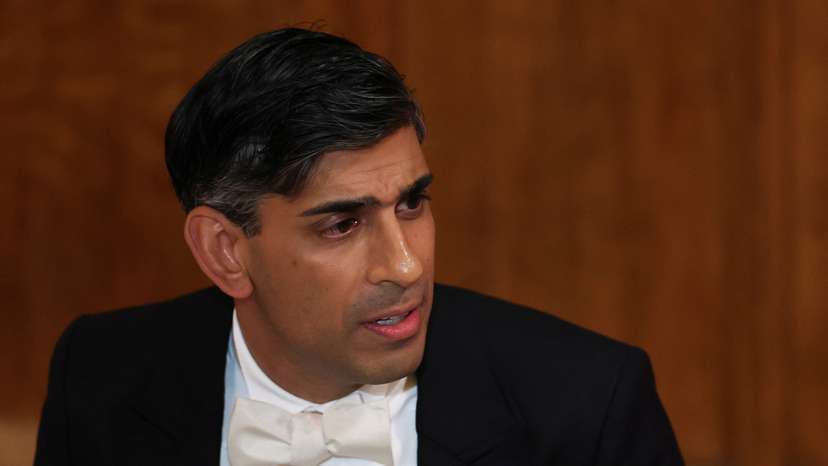 Britain's Prime Minister Rishi Sunak attends the annual Lord Mayor's Banquet at Guildhall, in London
