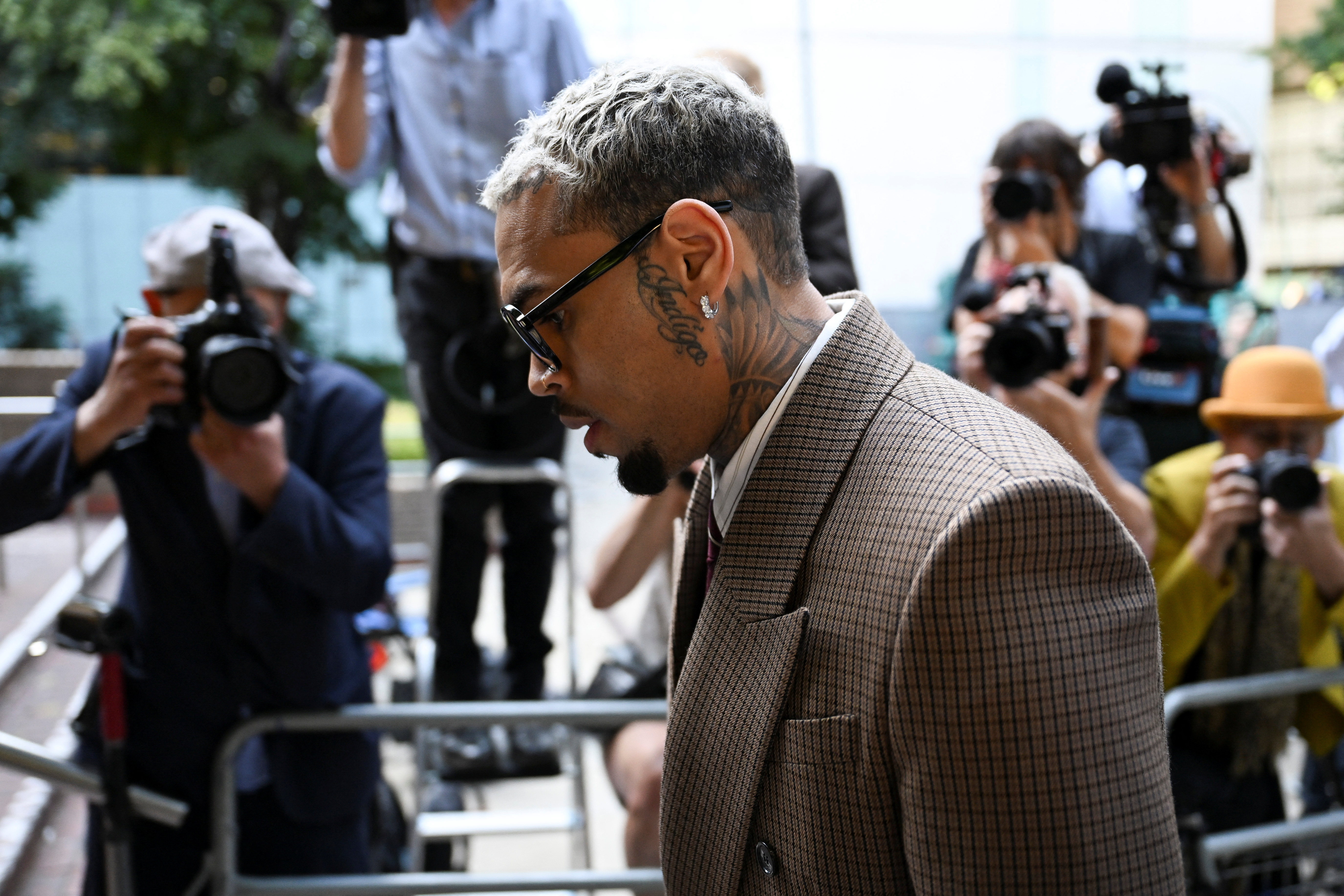 U.S. singer Chris Brown appears at Southwark Crown Court in London