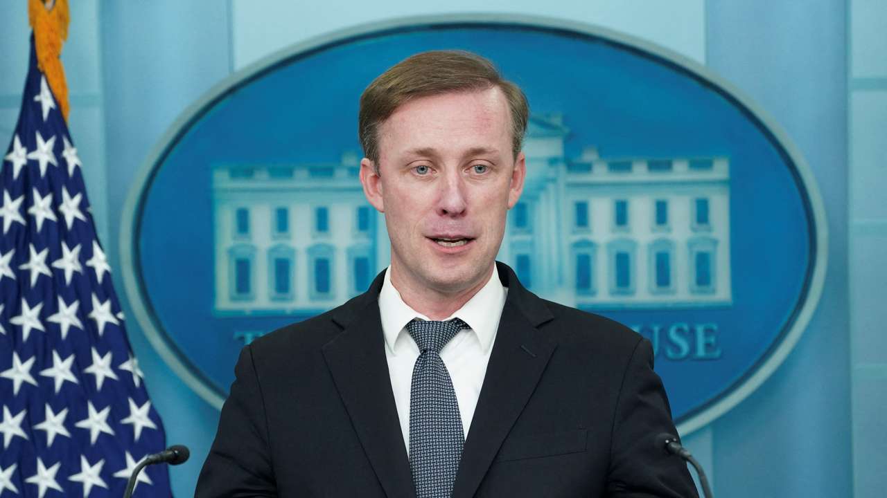 Sullivan speaks at a press briefing at the White House in Washington