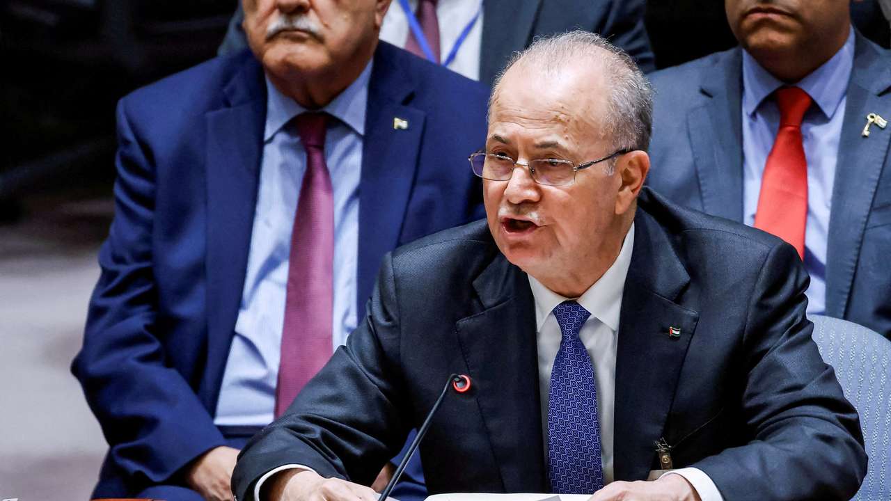 FILE PHOTO: Palestinian Authority Prime Minister Mohammad Mustafa is shown at UN headquarters in New York