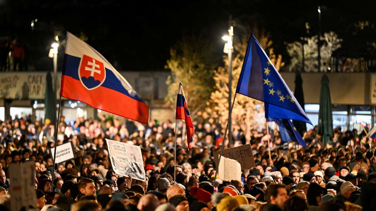 Protest against the government's plan to scrap a special prosecutor's office, in Bratislava