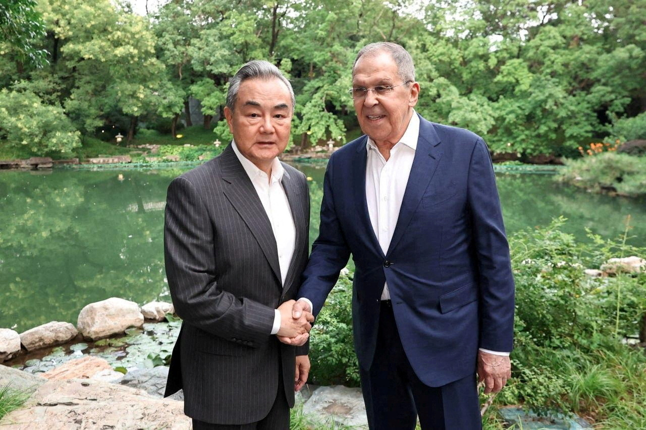 Chinese Foreign Minister Wang Yi meets with Russian Foreign Minister Sergei Lavrov in Beijing
