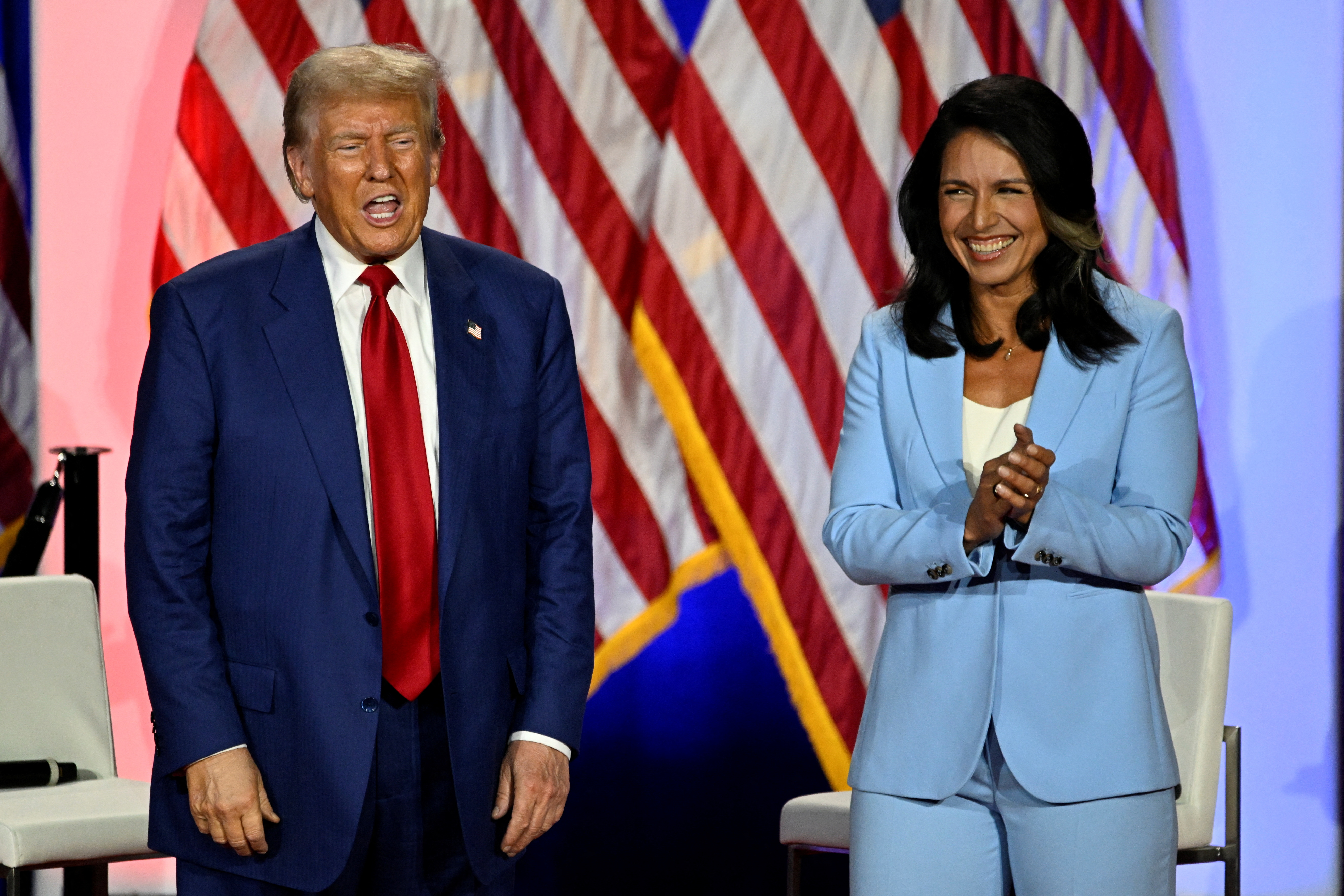 FILE PHOTO: Republican presidential nominee and former U.S. President Trump holds a town hall event in La Crosse