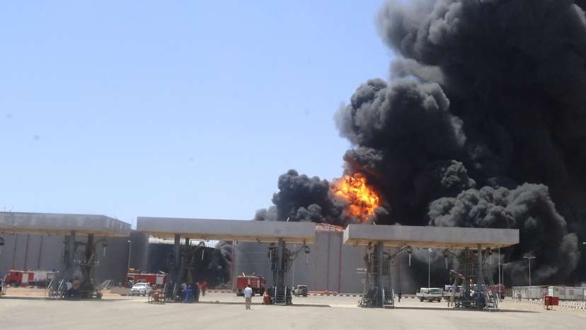A general view shows smoke rising after what military sources told Reuters is a Rapid Support Forces (RSF) drone attack in Port Sudan