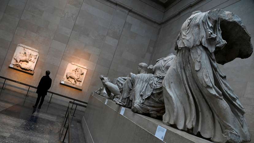 FILE PHOTO: Parthenon sculptures on display at the British Museum in London