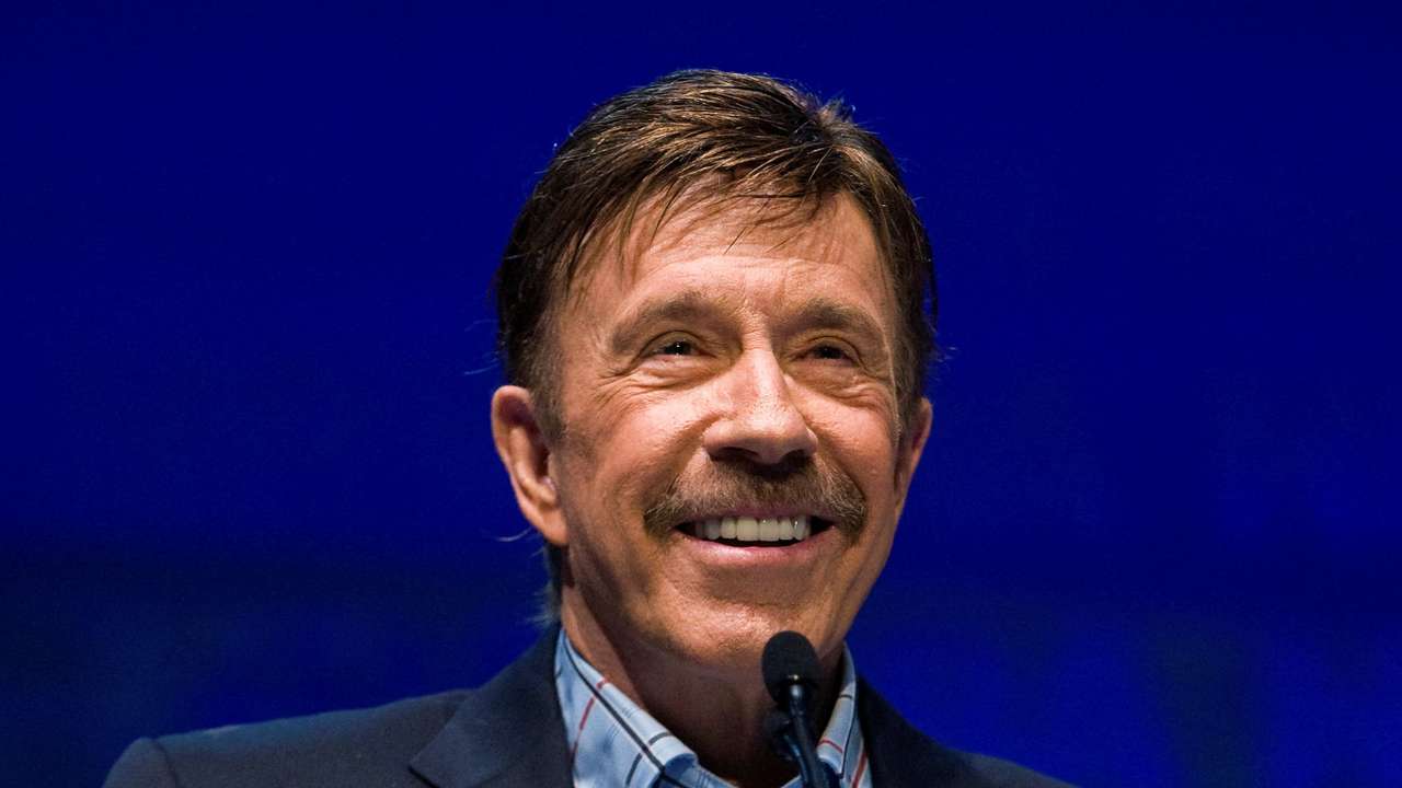 FILE PHOTO: Actor Chuck Norris speaks during the National Rifle Association's 139th annual meeting in Charlotte