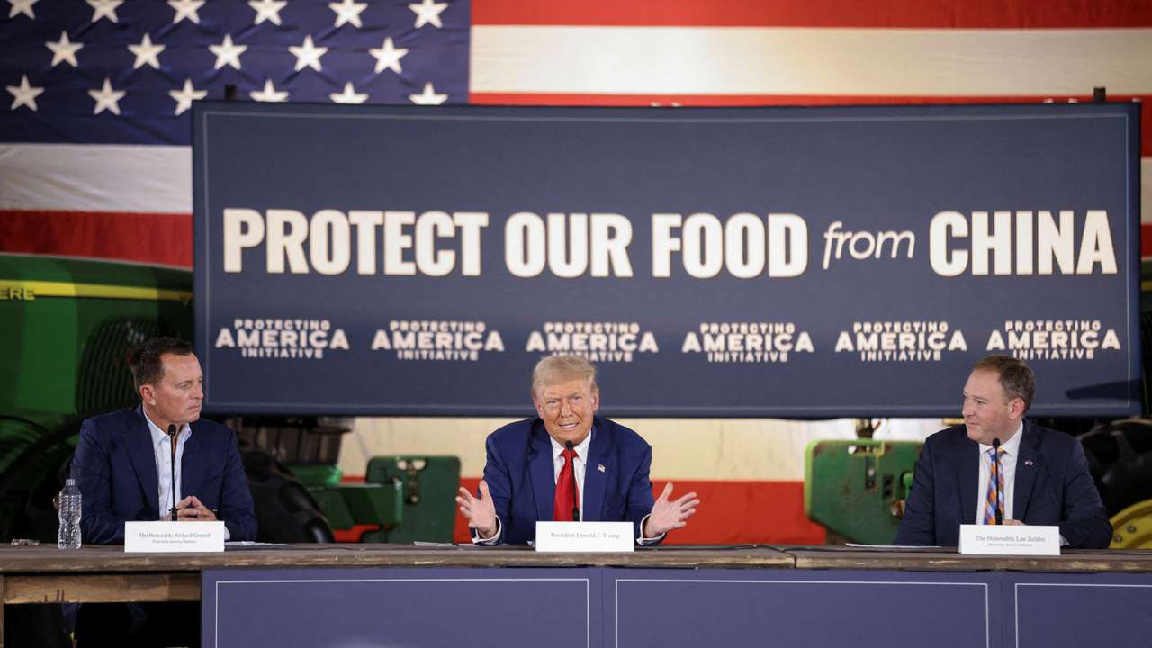 FILE PHOTO: Republican presidential nominee and former U.S. President Trump attends an agricultural policy event in Smithton