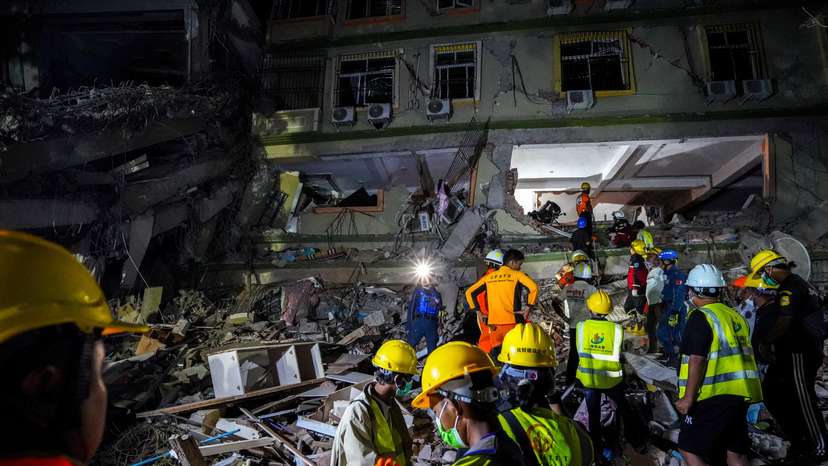 Aftermath of strong earthquake, in Mandalay