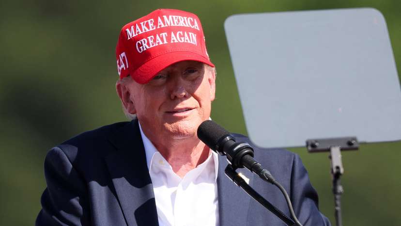 Former U.S. President and Republican presidential candidate Donald Trump holds a campaign event in Chesapeake