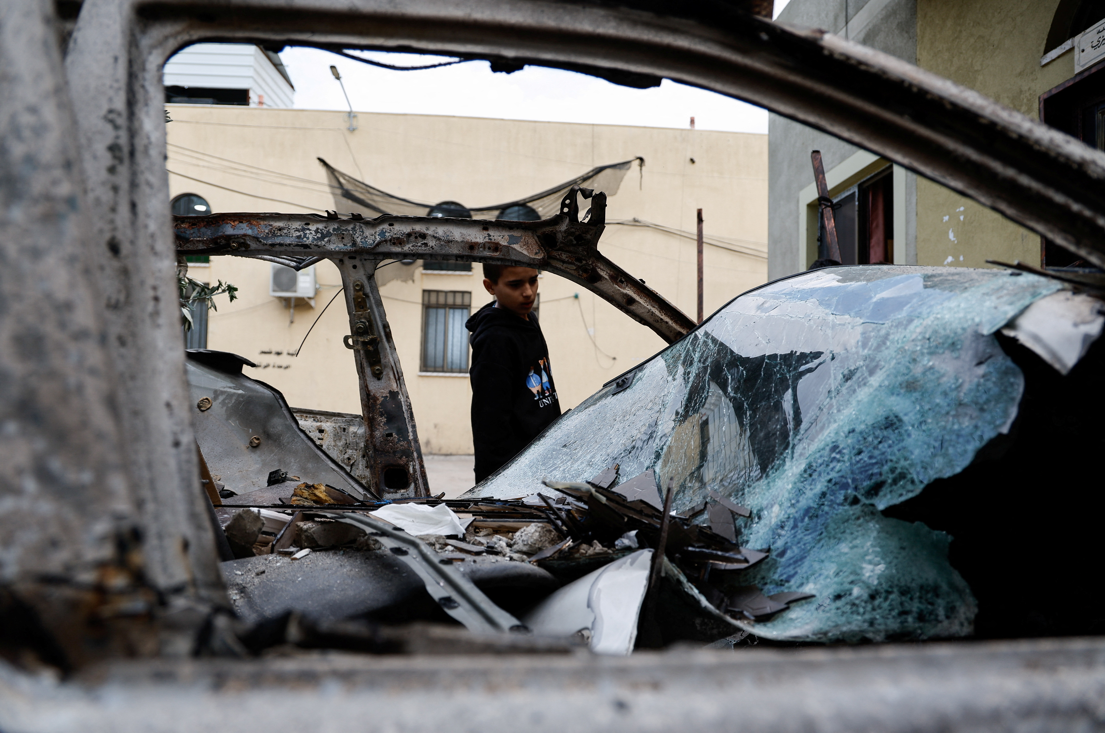 Aftermath of Israeli raid in Nour Shams camp, in Tulkarm