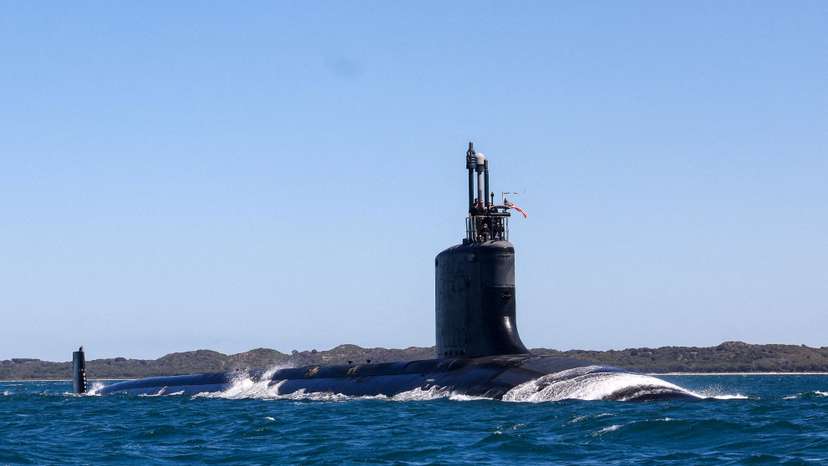 FILE PHOTO: Virginia-class fast attack submarine USS Minnesota (SSN-783) off the coast of Western Australia