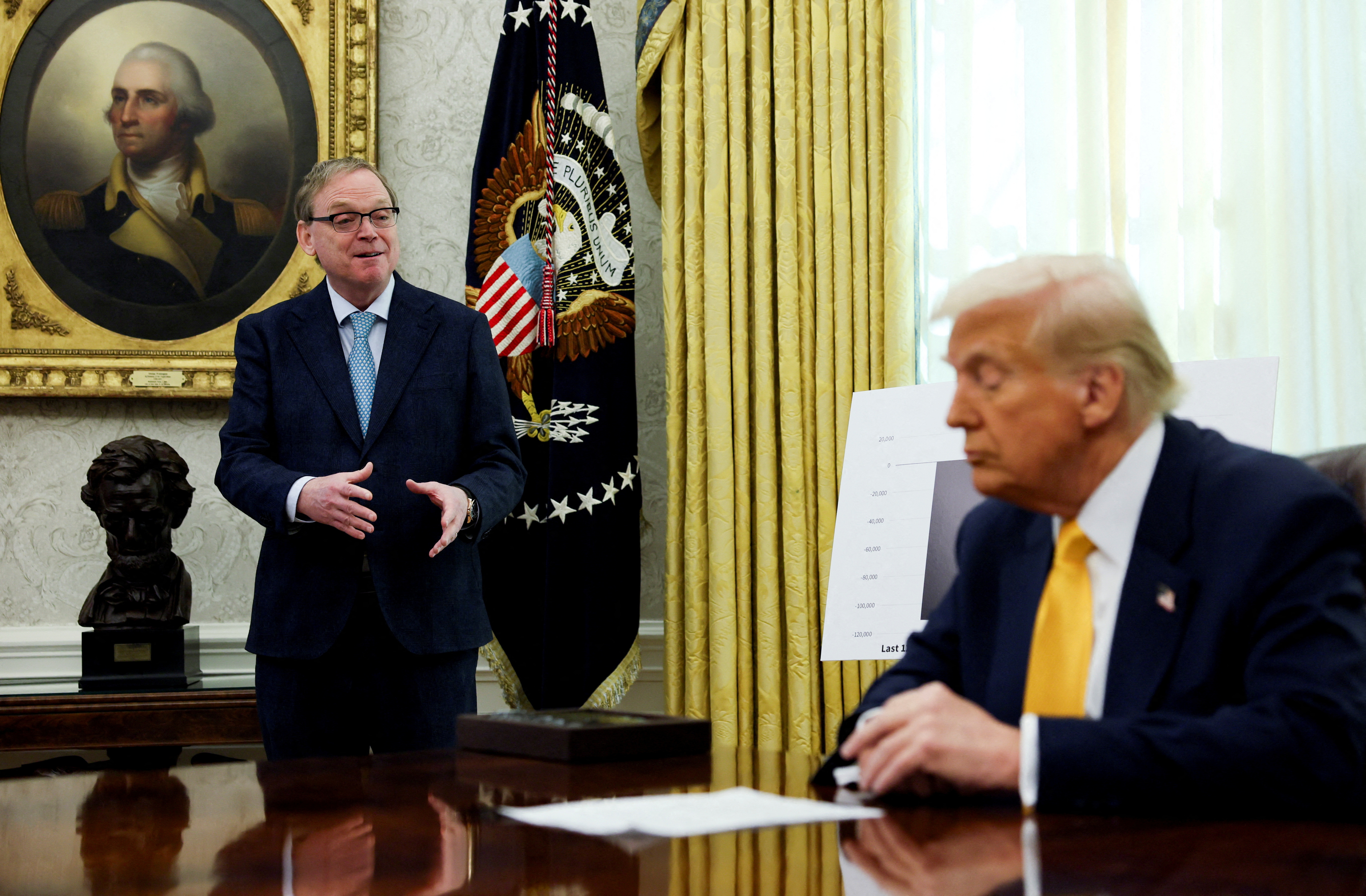 FILE PHOTO: U.S. President Donald Trump delivers remarks in the Oval Office of the White House in Washington