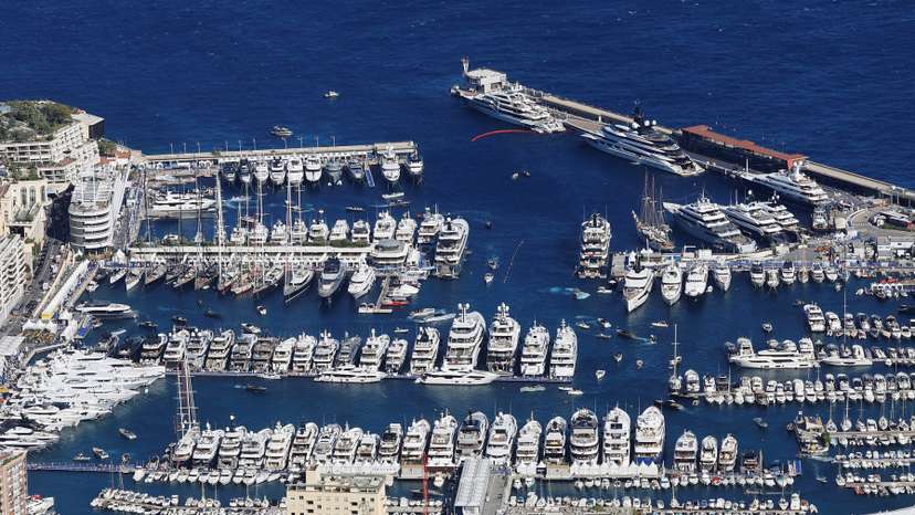 Monaco Yacht Show in the port of Monaco