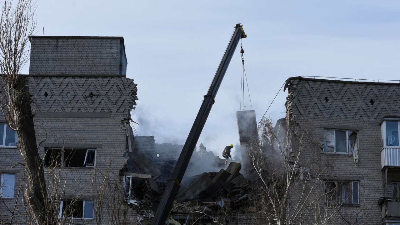 Aftermath of a Russian drone strike in Dnipro