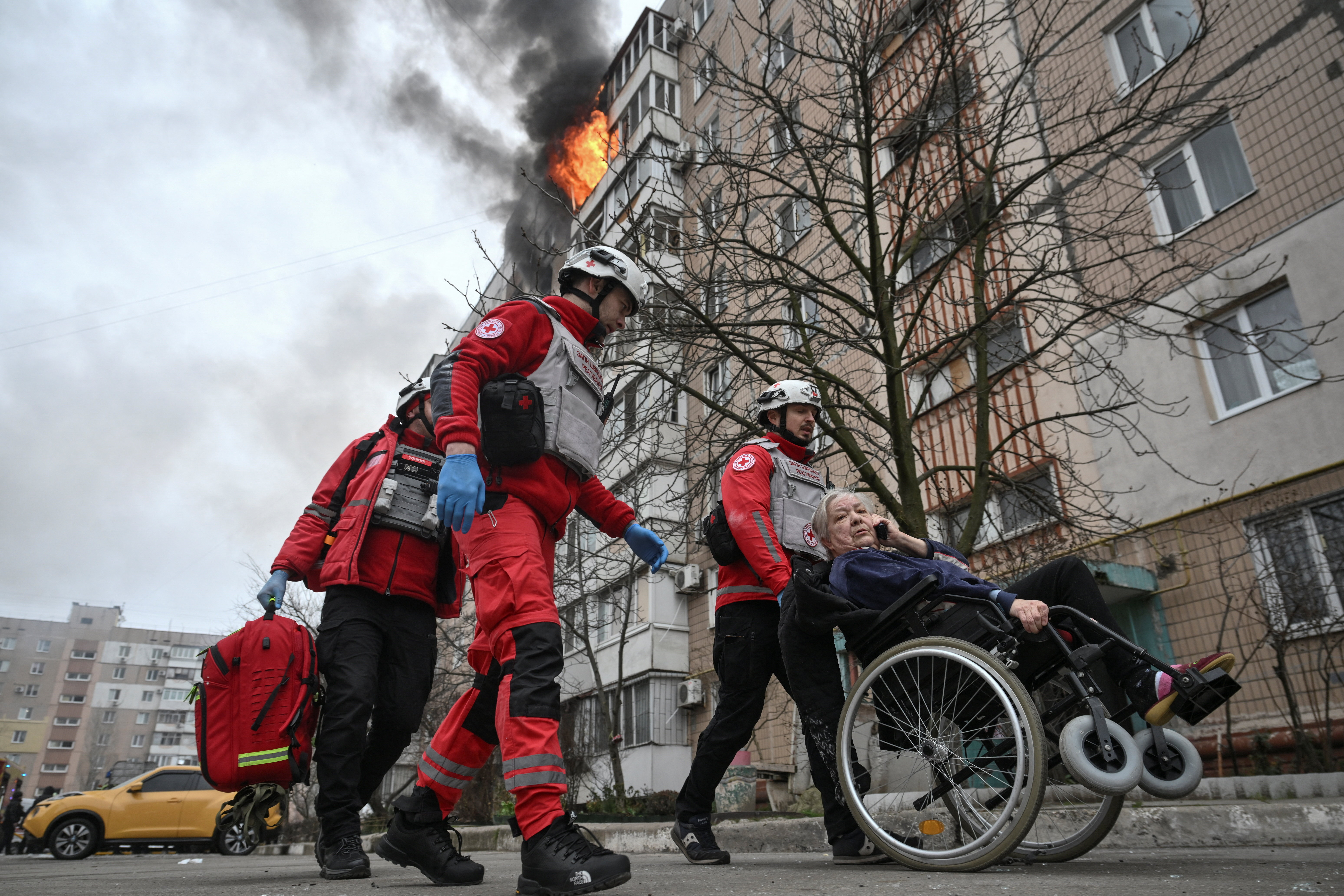 Aftermath of a Russian air strike in Zaporizhzhia