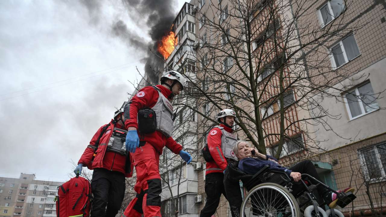Aftermath of a Russian air strike in Zaporizhzhia