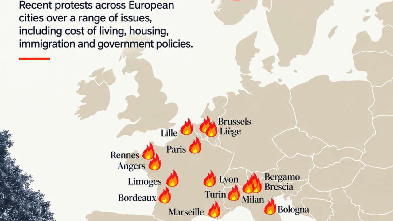 Europe hit by wave of protests as rising living costs, housing crisis fuel unrest