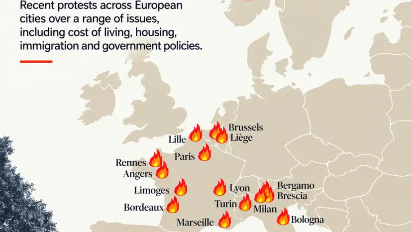 Europe hit by wave of protests as rising living costs, housing crisis fuel unrest