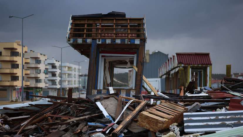 Aftermath of storm Kristin in Portugal