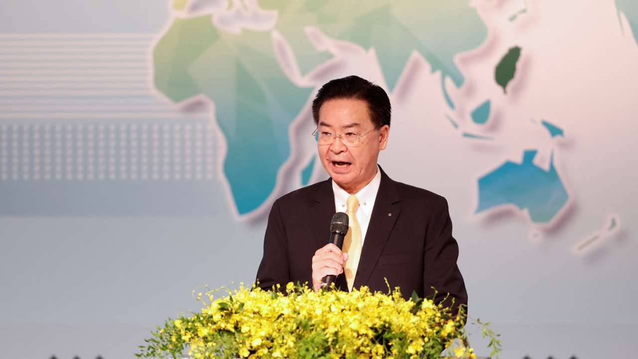 Taiwan's Foreign Minister Joseph Wu speaks during the Ketagalan forum in Taipei