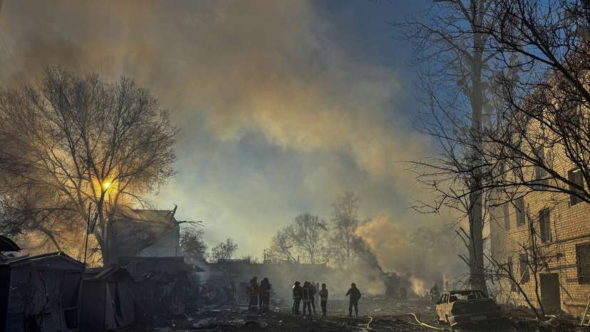 Aftermath of a Russian missile strike in Kharkiv