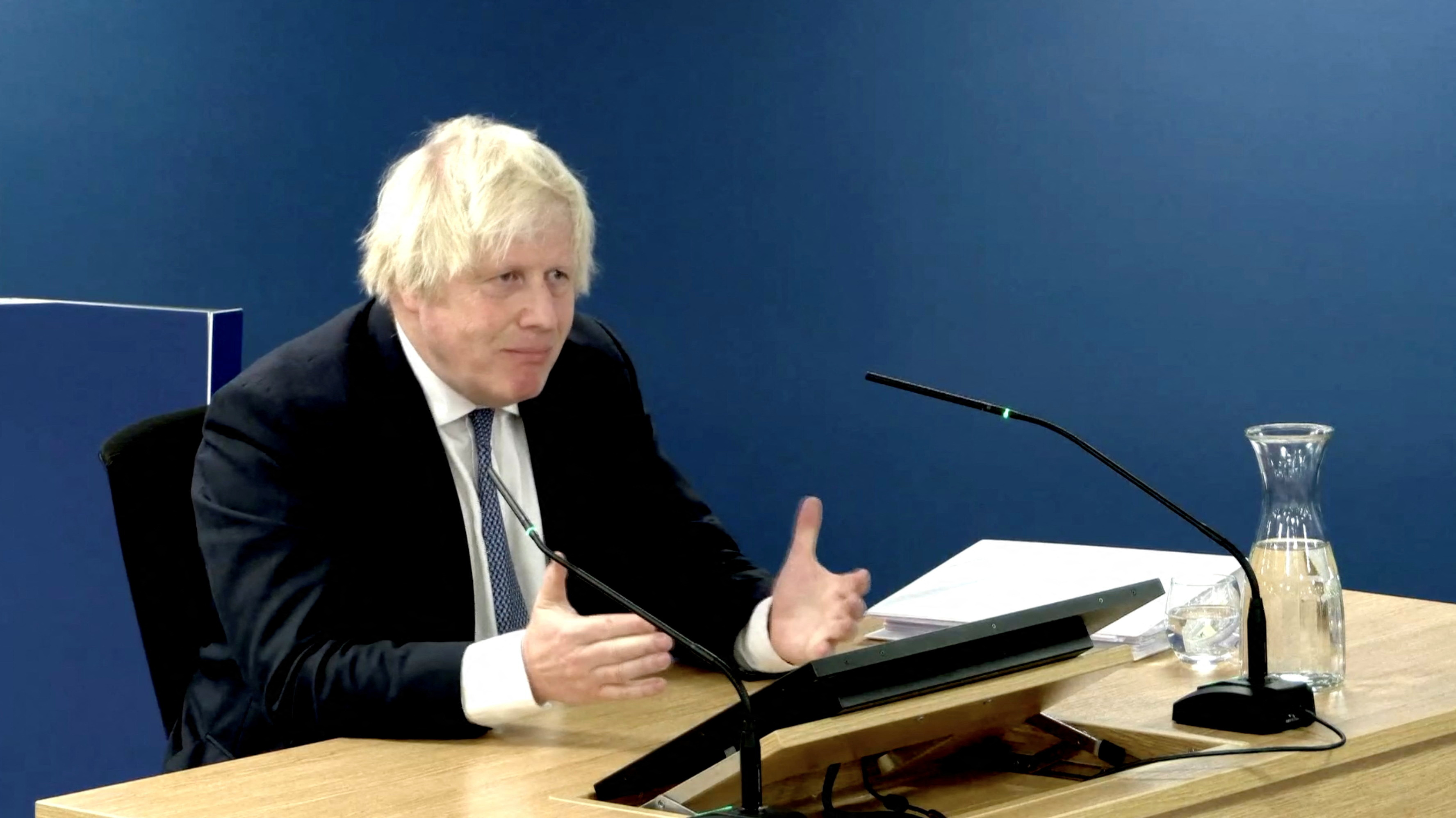 Boris Johnson gives evidence at the COVID-19 Inquiry, in London