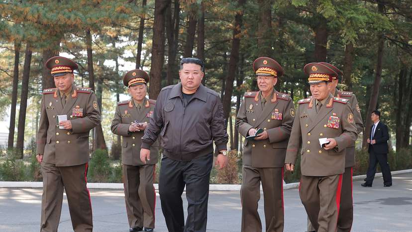 North Korean leader Kim Jong Un inspects the headquarters of the 2nd Corps of North Korean army
