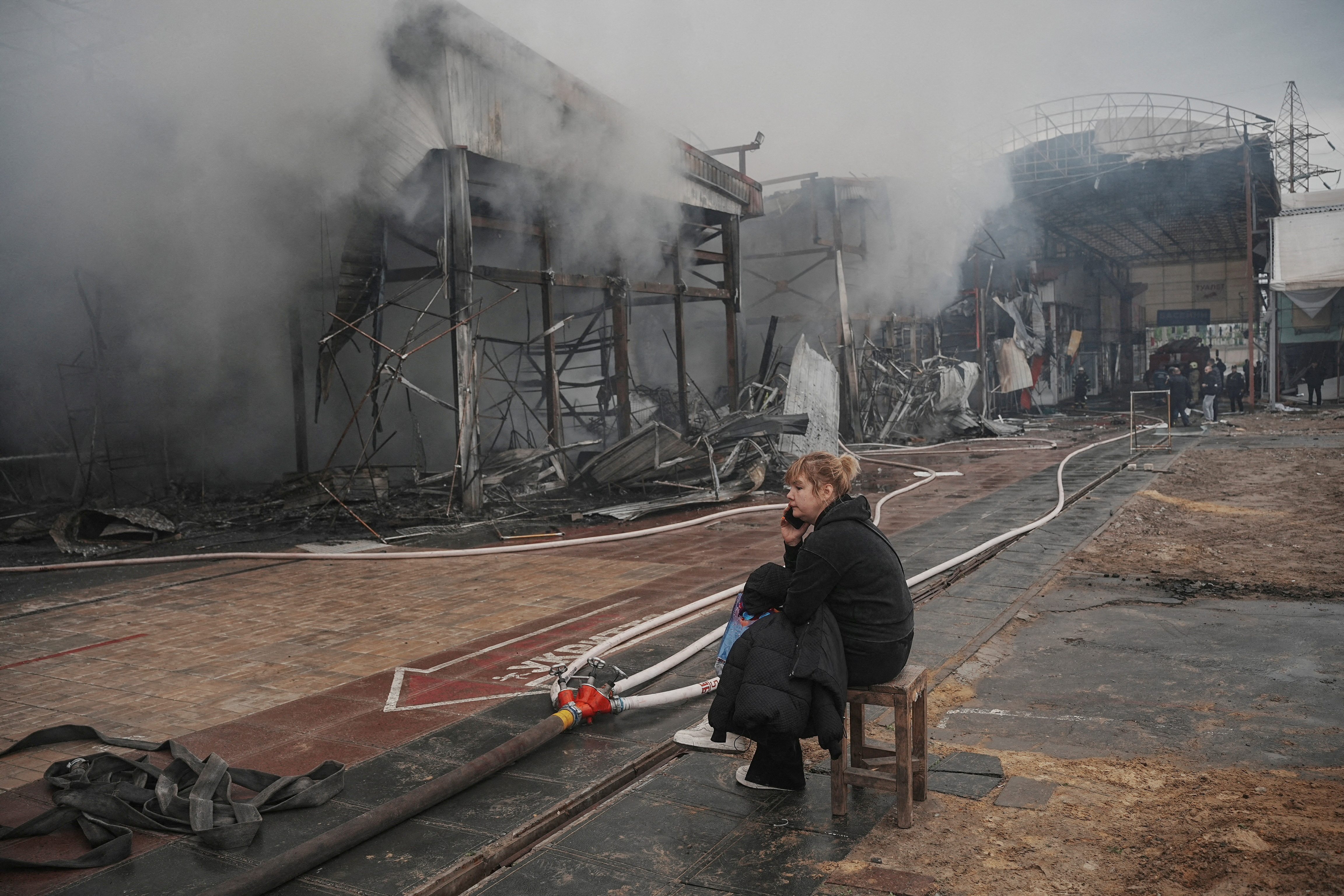 FILE PHOTO: Aftermath of a Russian drone strike in Kharkiv