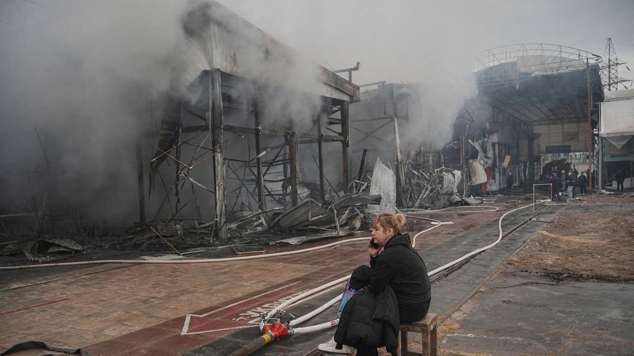 FILE PHOTO: Aftermath of a Russian drone strike in Kharkiv