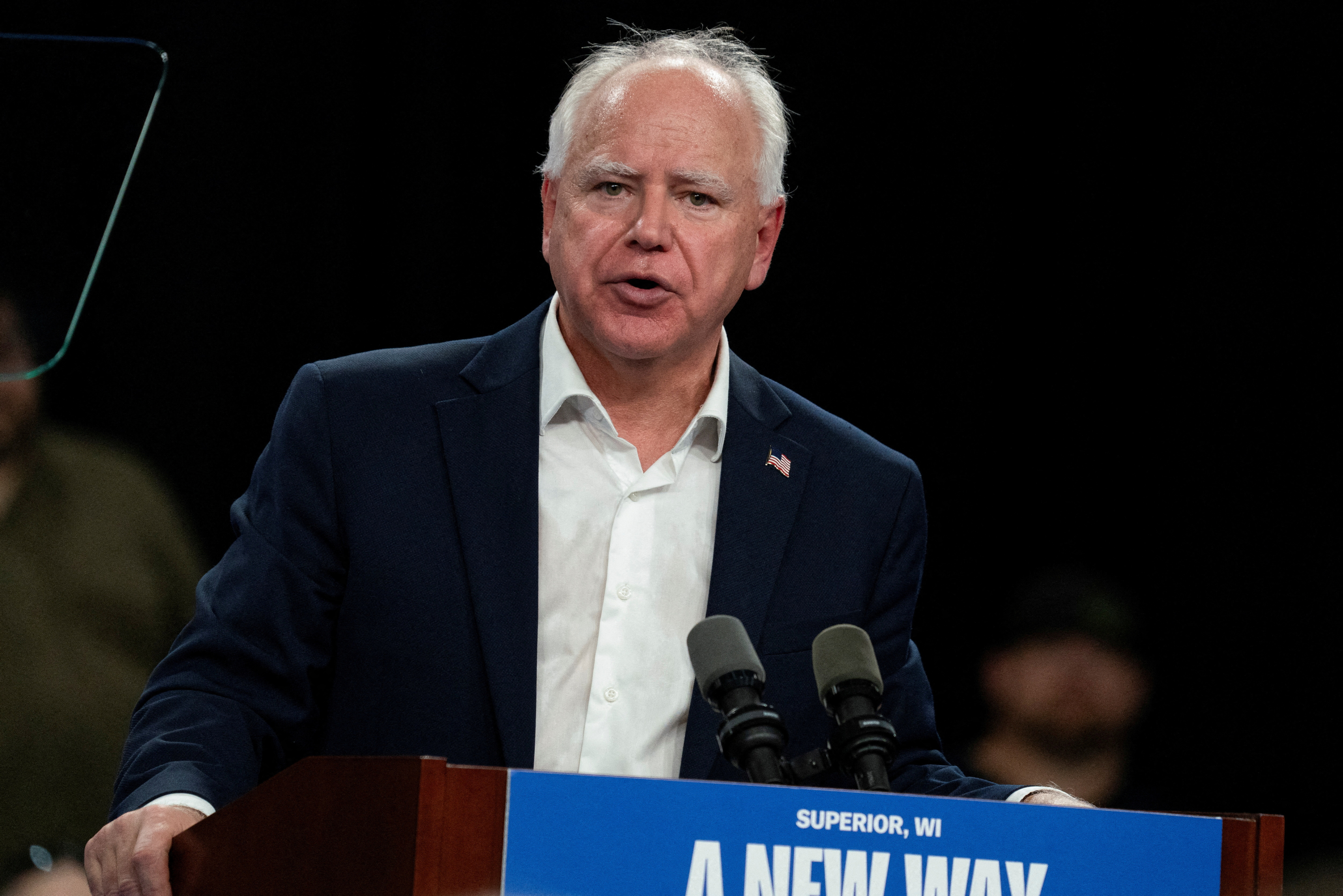 FILE PHOTO: Democratic vice presidential nominee, Gov. Walz, in Superior, Wisconsin