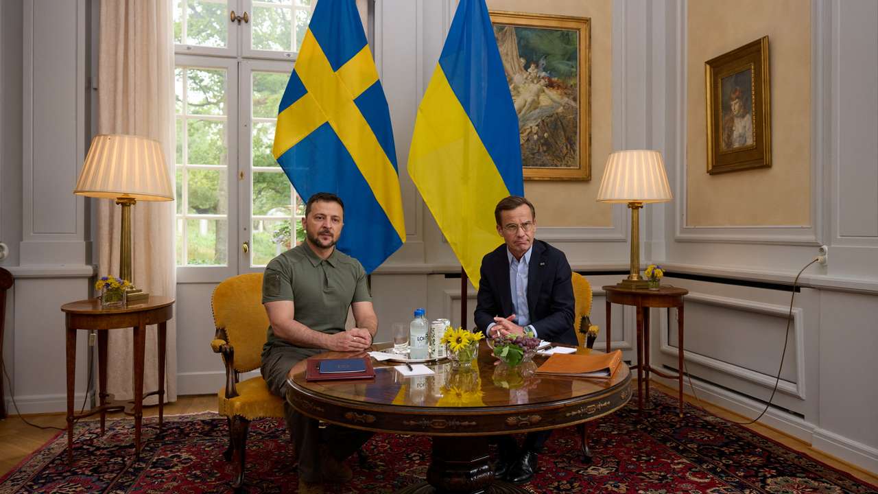 Ukrainian President Zelenskiy meets Swedish Prime Minister Kristersson in Harpsund