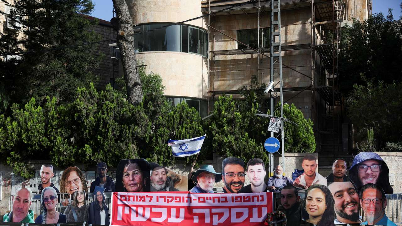 People take part in a protest, in Jerusalem