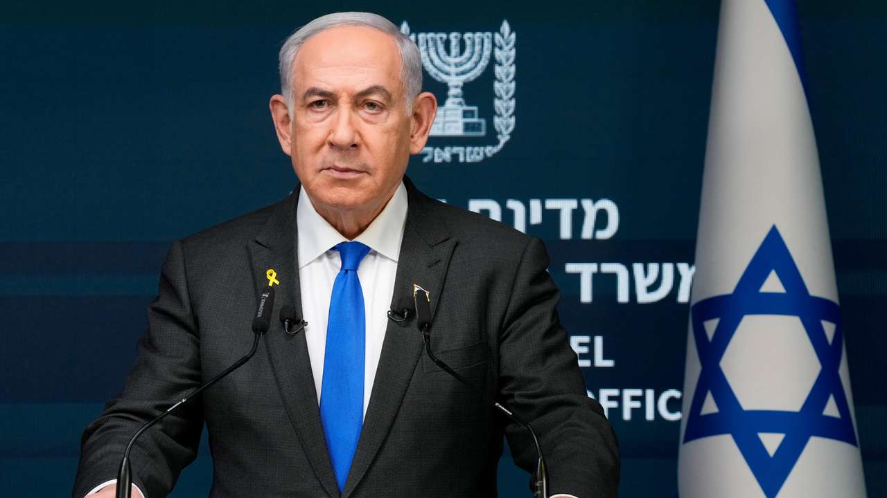Israeli PM Netanyahu speaks during a news conference in Jerusalem