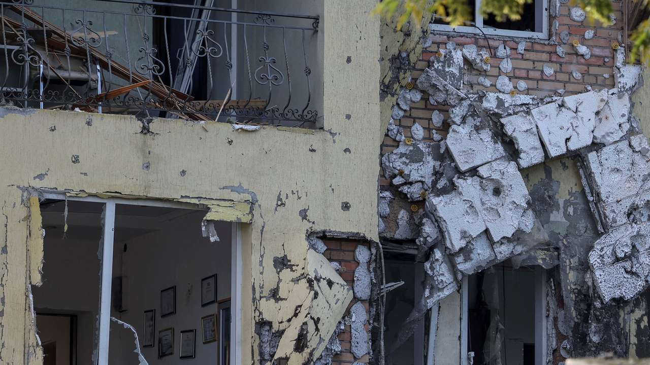 Aftermath of a Russian drone strike in Lviv