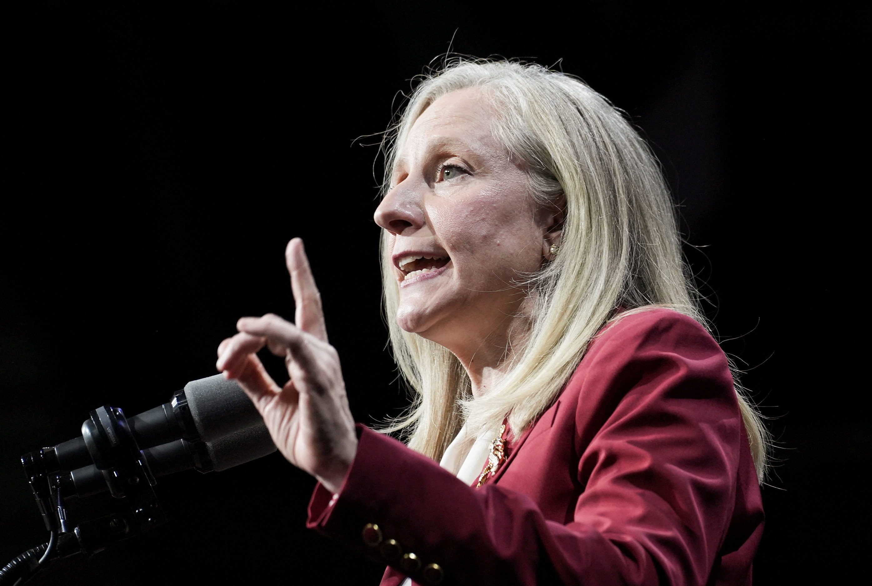 Democrat Abigail Spanberger delivers her victory speech