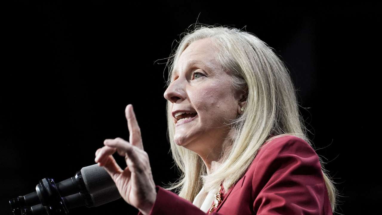 Democrat Abigail Spanberger delivers her victory speech