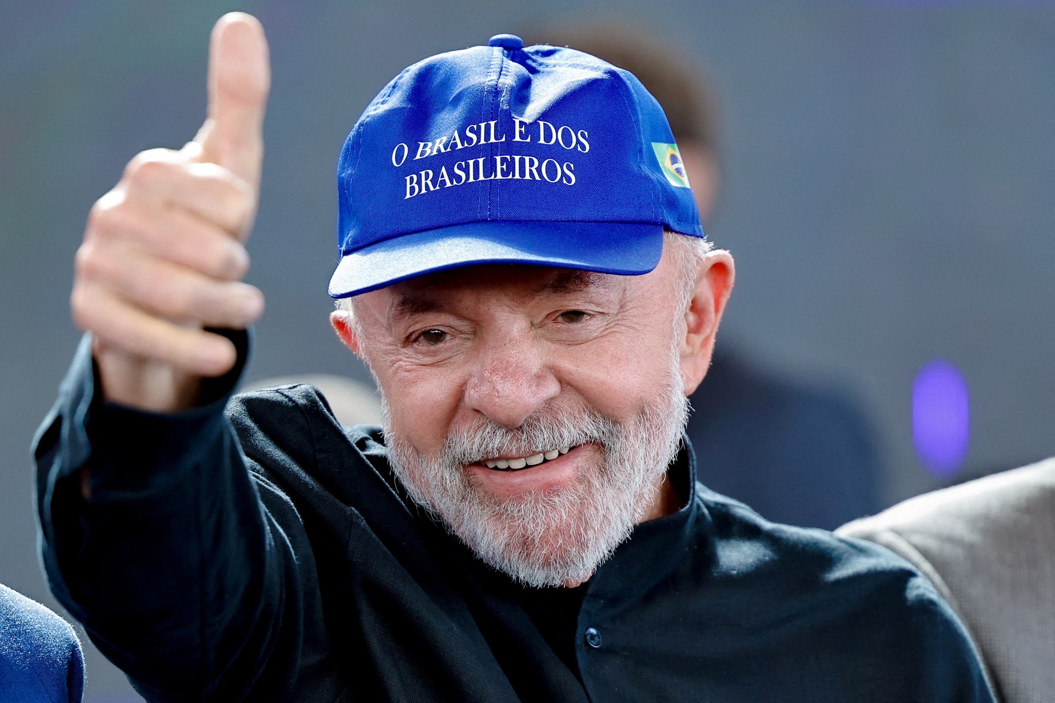 Brazil's President Luiz Inacio Lula da Silva gestures during ceremony in Linhares, Espirito Santo state