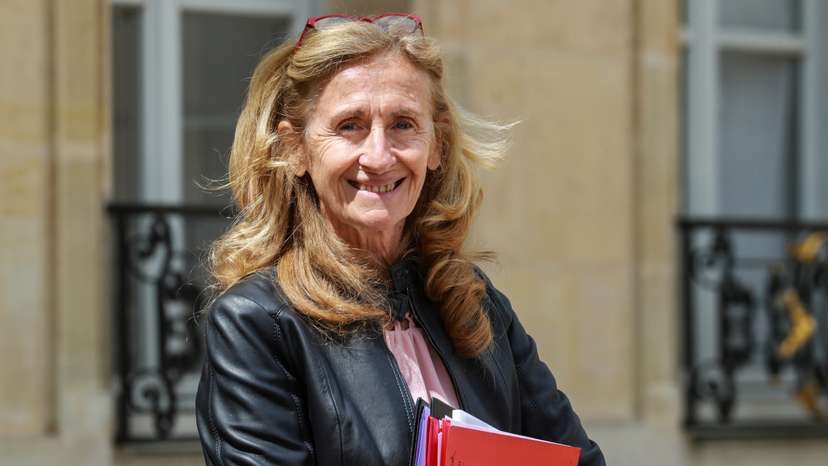 French Justice Minister Nicole Belloubet leaves the Elysee Palace after attending the weekly cabinet meeting in Paris