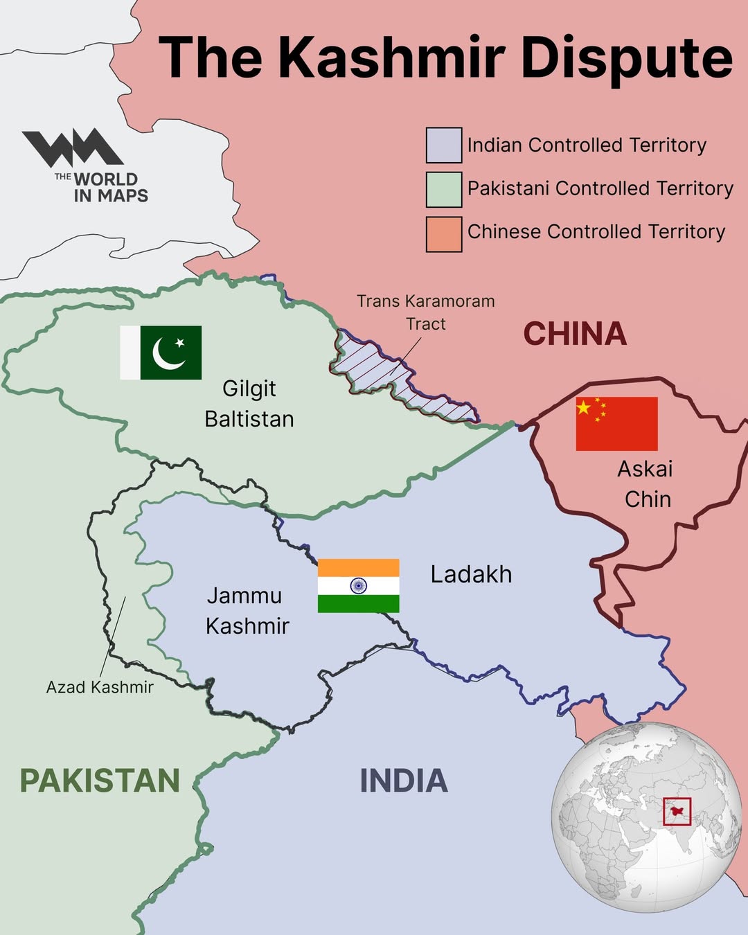 The Kashmir conflict is a territorial dispute involving India, Pakistan and China, rooted in the partition of British India in 1947. At that time, the princely state of Jammu and Kashmir, with a Muslim-majority population, was given the cho