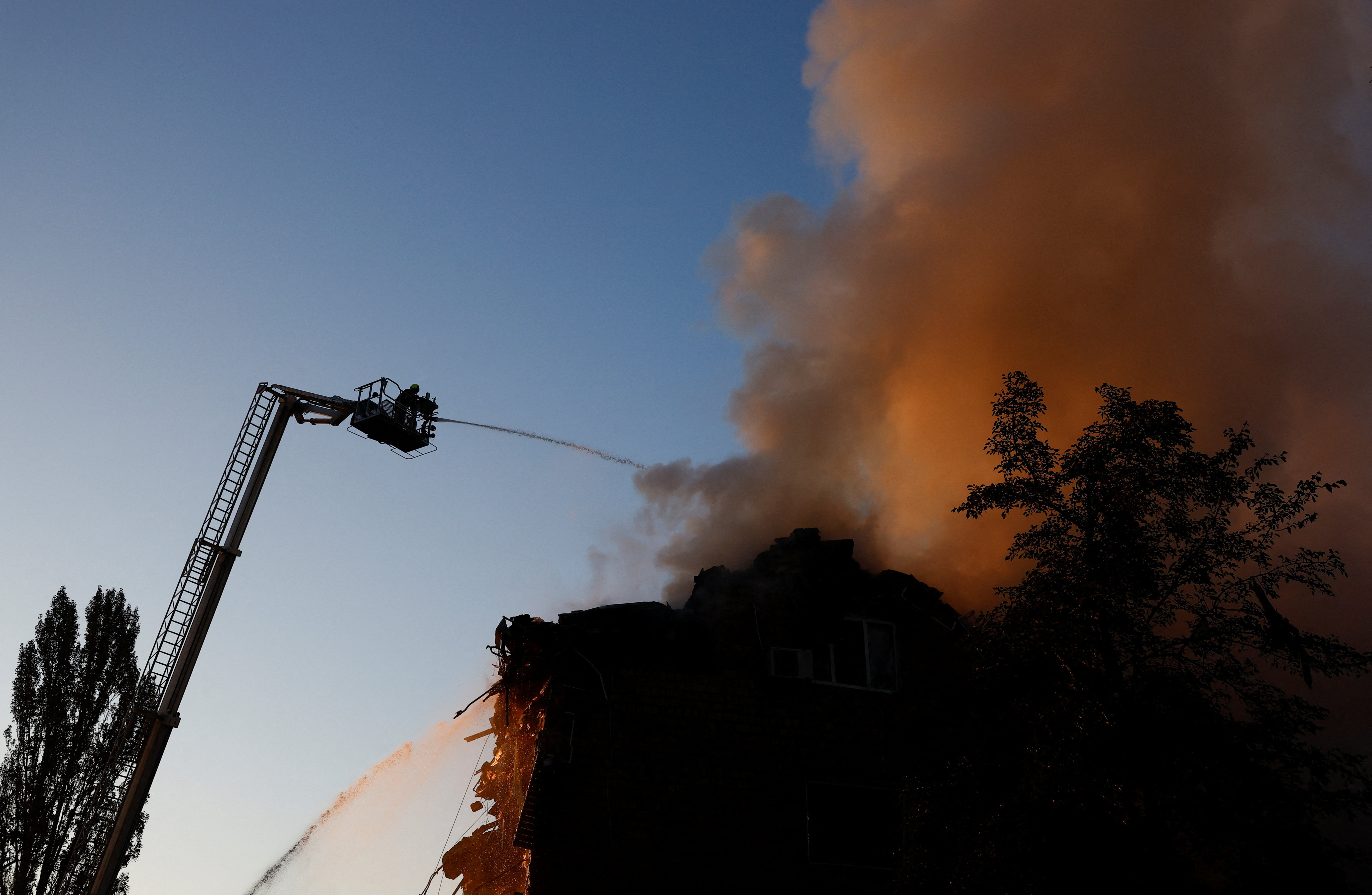 Aftermath of a Russian missile and drone attack in Kyiv