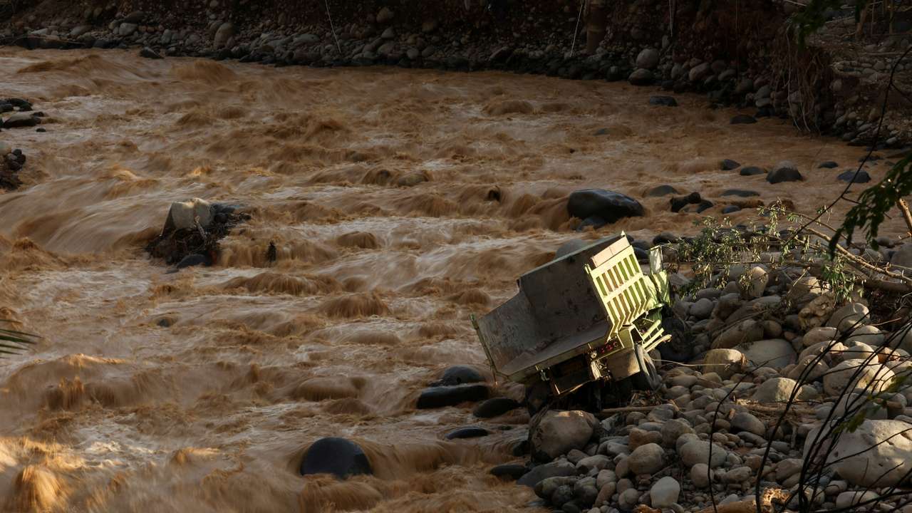 Area hit by flash floods in Padang, West Sumatra