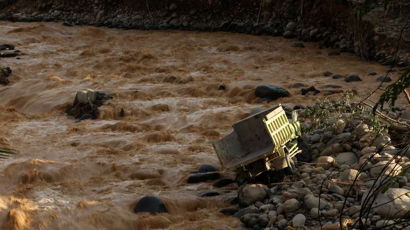 Area hit by flash floods in Padang, West Sumatra