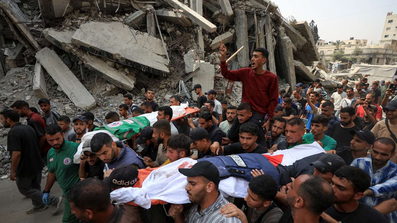 Funeral of Al Jazeera journalists in Gaza City