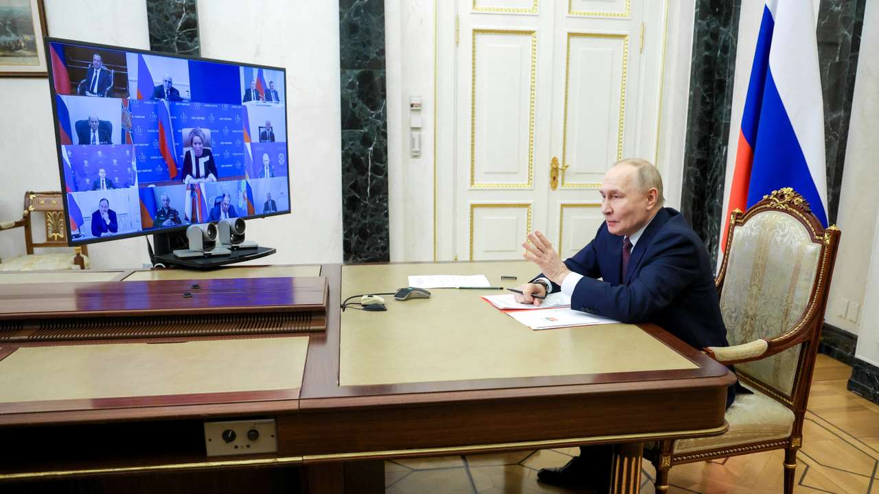 Russian President Putin chairs a Security Council meeting in Moscow
