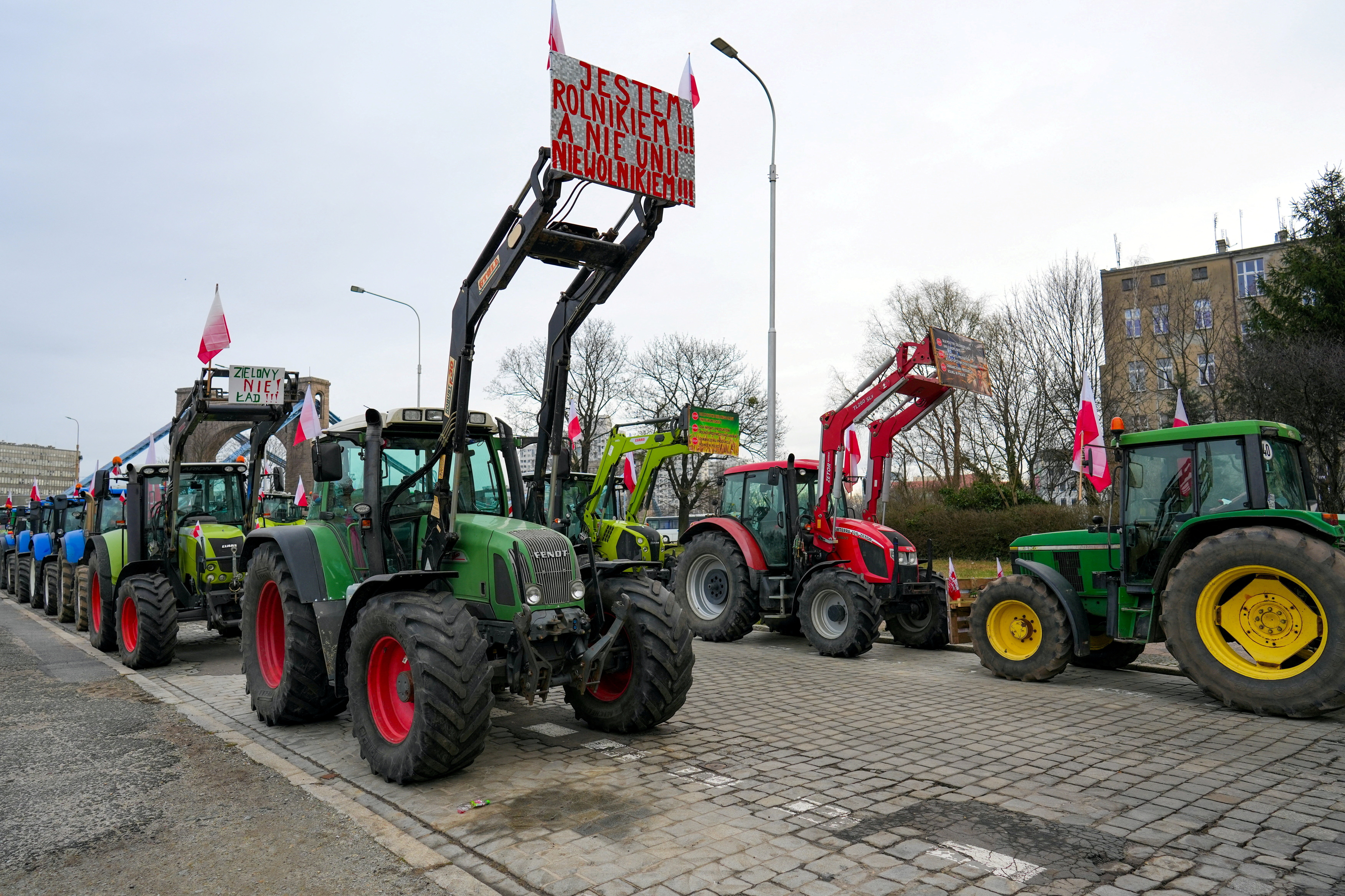 Polish farmers protest in Wroclaw